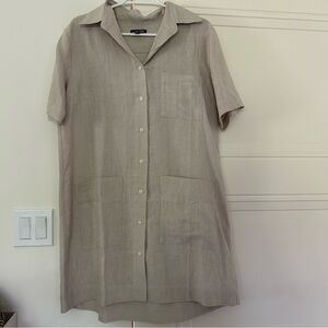 NWOT Ilana Kohn Linen Button-Down Dress